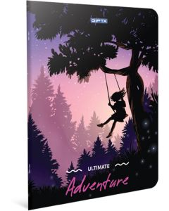 Gipta Тетрадка Adventure, А4, бяла хартия, малки квадратчета, картонена корица, 60 листа
