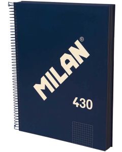 Milan Тетрадка 1918, А4, малки квадратчета, твърда корица, със спирала, 120 бр.