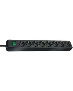 Разклонител Brennenstuhl Eco-Line, 8 гнезда, 3 m кабел, черен