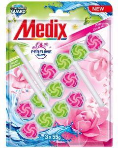 Ароматизатор за тоалетна Medix Perfume Duet Apple & Pink, 55 g, 3 броя