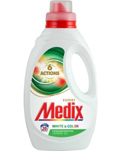 Перилен препарат Medix 6 Actions White&Color, течен, 1.1 L, за 20 пранета