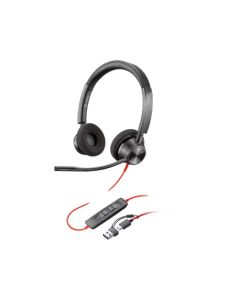 HP Poly Blackwire 3320 Stereo Microsoft Teams Certified USB-C +USB-C-A адаптер 8X220AA, Черни