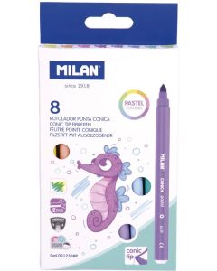 Milan Флумастери, 8 пастелни цвята