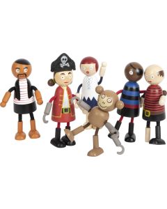 Small Foot Пиратски кукли, дървени, 6 броя