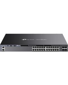 TP-Link Omada SG6428XHP, 24× Gigabit RJ45 PoE+, 4× 10 Gbps SFP, 720 W total PoE budget