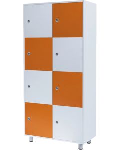 Шкаф RFG Dale, с 8 отделения, 800 х 400 х 1750 mm, ПДЧ, бяло-оранжев