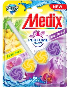 Ароматизатор за тоалетна Medix Perfume Duet, Fruits & Orchid, 55 g