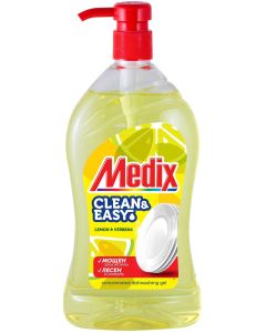 Препарат за миене на съдове Medix Clean & Easy, с помпа, жълт, 800 ml