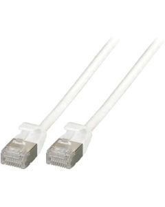 RJ45 плоска пач корда категория 6a, U-FTP, бяла, EFB