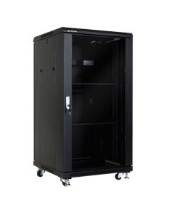 19” Комуникационен шкаф със стъклена врата, 600x600 мм., черен, Linkbasic NCB