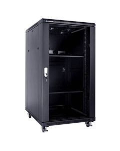 19” Комуникационен шкаф със стъклена врата, 600x800 мм., черен, Linkbasic NCB