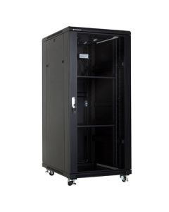 19” Сървърен шкаф със стъклена врата, 600х1000 мм., черен, Linkbasic NCB