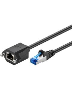 Удължителен меден пач кабел категория 6а, S-FTP (PiMF), черен, Goobay