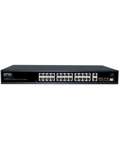 PoE суич 24*10-100M PoE + 2*1000M RJ45 + 2*1000M SFP, 320W