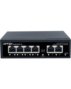PoE суич 4*10-100M PoE + 2*100M RJ45 Uplink, 60W