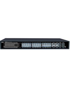 PoE суич 24x10-100-1000M PoE + 4x1000M RJ45 + 4x1000M SFP, 320W