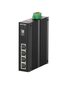 Индустриален суич 4x10-100-1000Base-T RJ45 PoE + 1x1000Base-X SFP, Din-rail