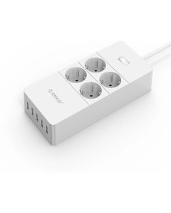 Разклонител 220V ORICO 4 гнезда, 5USB - висококачествен