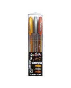Zebra Гел ролер Doodler`z Gel Stick, 1.0 mm, металиков, 3 цвята