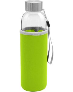 Office 1 Бутилка Halo, стъклена, 500 ml, със зелен калъф