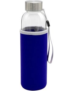 Office 1 Бутилка Halo, стъклена, 500 ml, със син калъф
