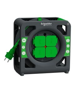 Кабелна макара 4x 2P+E Шуко 15m 3G1.5 с термозащита IP44 - SCHNEIDER ELECTRIC Thorsman IMT33136