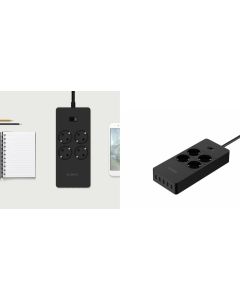 Разклонител 220V ORICO 4 гнезда, 5USB - черен, висококачествен