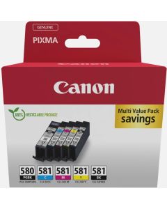 Canon PGI-580-CLI-581 PBK-C-M-Y Pigment + Ink Cartridge Multi Pack
