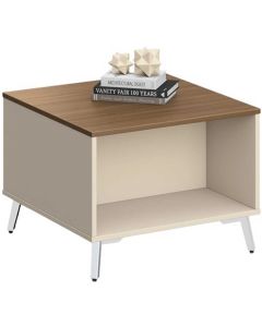 Ниска маса RFG Paris, 600 х 600 х 450 mm, квадратен плот, ПДЧ 25 mm, орех и сиво