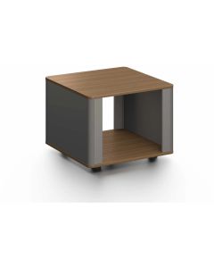 Ниска маса RFG Parma, 600 х 600 х 450 mm, квадратен плот, ПДЧ 25 mm, орех и сиво