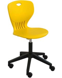 Ученически стол RFG Maxima Move Black, полипропилен, до 120 kg, жълт