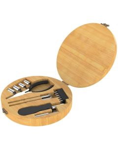 Office 1 Комплект инструменти Round Tools, в кръгла кутия от бамбук