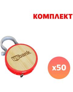 Ролетка Meter, бамбук, 1 m, червена, с пълноцветен печат, 50 броя