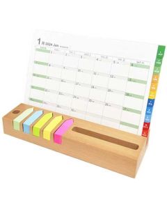 Office 1 Поставка Green, с календар и листчета, бамбукова, 21 х 7 cm