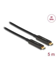 Оптичен видео кабел DeLock, USB-C, 4K 60 Hz, 5m
