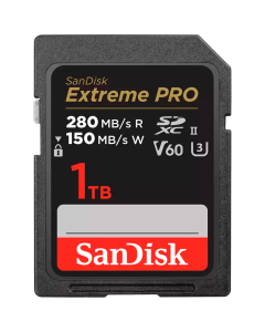SANDISK Extreme PRO 1TB V60 UHS-II SD cards, 280-150MB-s, V60, C10, UHS-II