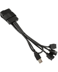 Lian Li PW-U2TPAB, USB Тype-A, 2.0, 3 портов, 60 x 39 x 11mm, Черен