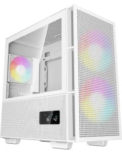 DeepCool CH360 DIGITAL, mATX, Mini Tower, RGB, Прозрачен капак, USB Type-C, Бял