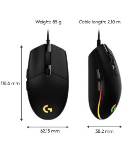 ГЕЙМЪРСКА МИШКА LOGITECH G203 Lightsync USB - Жична - Черна - PN 910-005796