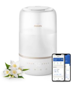 Овлажнител на въздух PHILIPS Series 1000, Автоматичен режим, 34 dBA, 275 ml/h, 41 м2, Бял