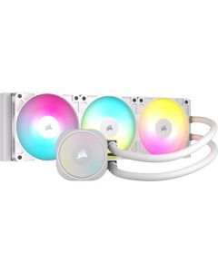 CORSAIR NAUTILUS 360 ARGB, 360 мм радиатор, течен охладител за процесор, Бял