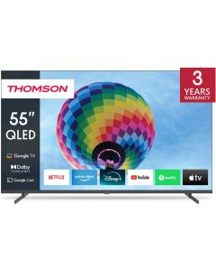 Thomson 55QG4S14, 55" 4К QLED, 2x 10 W, HDMI, Ethernet, B5.0, Google TV OS, Черен