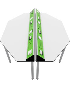 RFG Лабораторна маса по физика Hexa, над VII клас, 1700 х 1400 х 750 мм, Зелен-бял