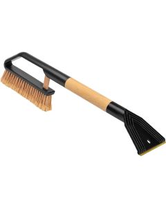 Четка за автомобил Futura Nature, с ледочистачка и дървена дръжка, 55 cm