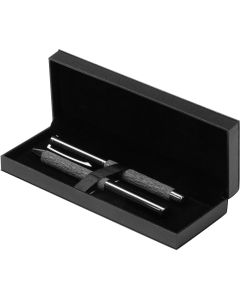 Office 1 Комплект химикалка и ролер Leatherink, метални