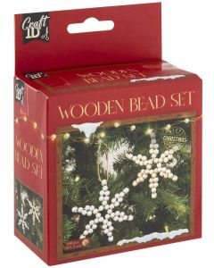 Craft ID Комплект мъниста за коледна украса - Звезди, дървени