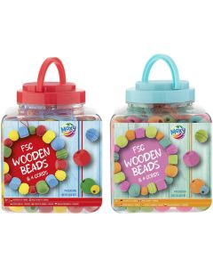 Moxy Мъниста, дървени, 375 g, в кофа, асорти, опаковка 6