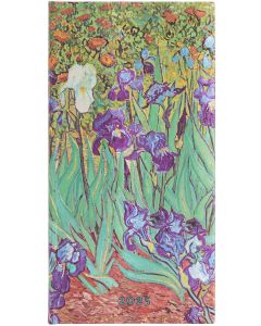 Paperblanks Планер Van Gogh's Irises, Slim, хоризонтален, твърда корица, 80 листа, за 2025 година
