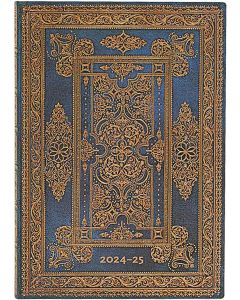 Paperblanks Планер Blue Luxe, Midi, хоризонтален, мека корица, 112 листа, за 2024-2025 година
