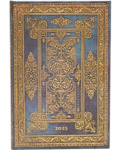 Paperblanks Планер Blue Luxe, Mini, хоризонтален, твърда корица, 80 листа, за 2025 година